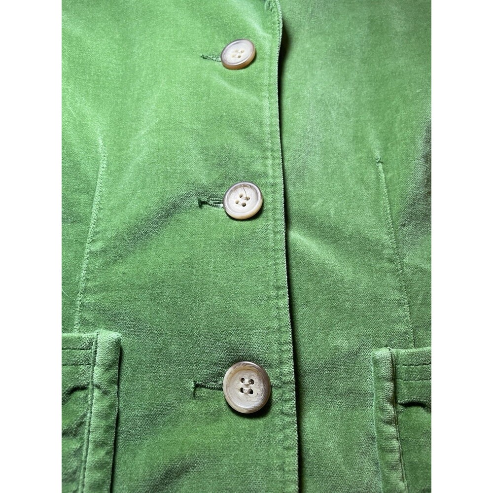 Sundance Blazer Women's 8 Jacket Green Velvet Velveteen Short 3 Front Button - Picture 6 of 8